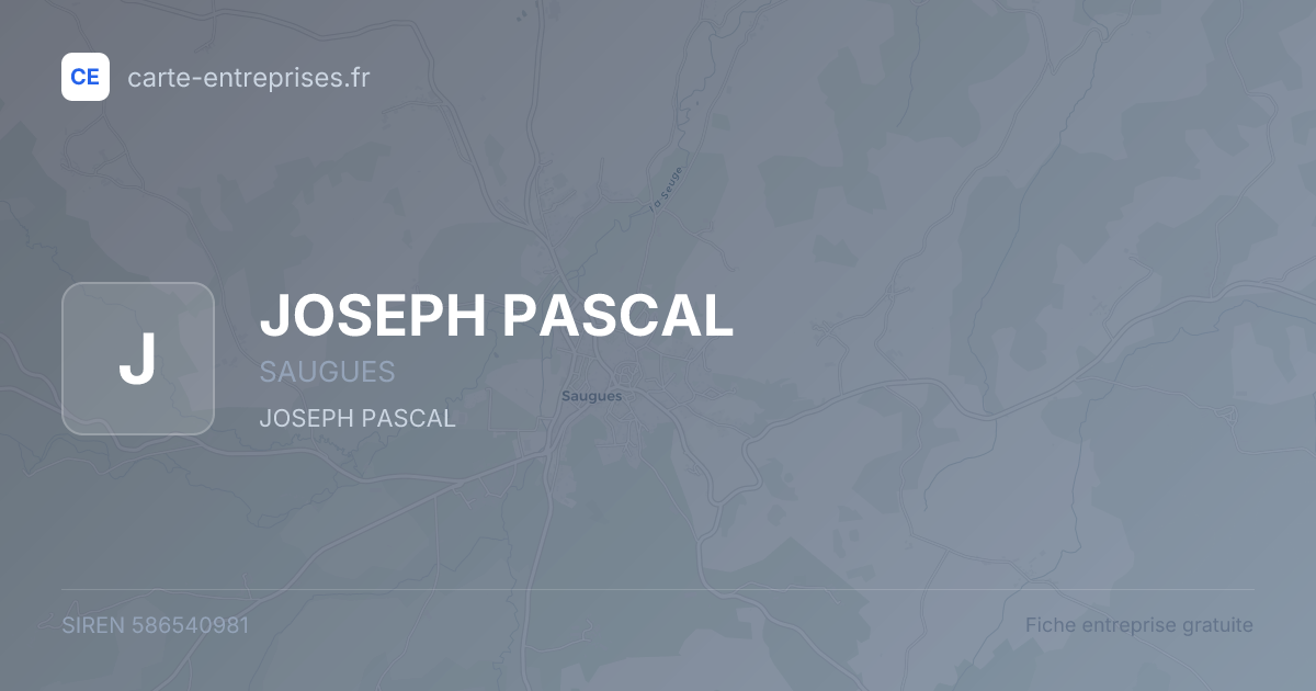 JOSEPH PASCAL — 586540981 — fiche entreprise