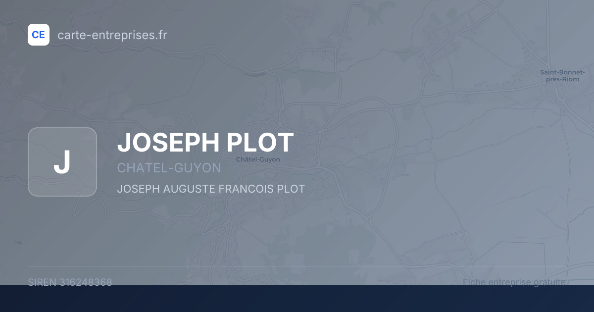 JOSEPH PLOT — 316248368 — fiche entreprise