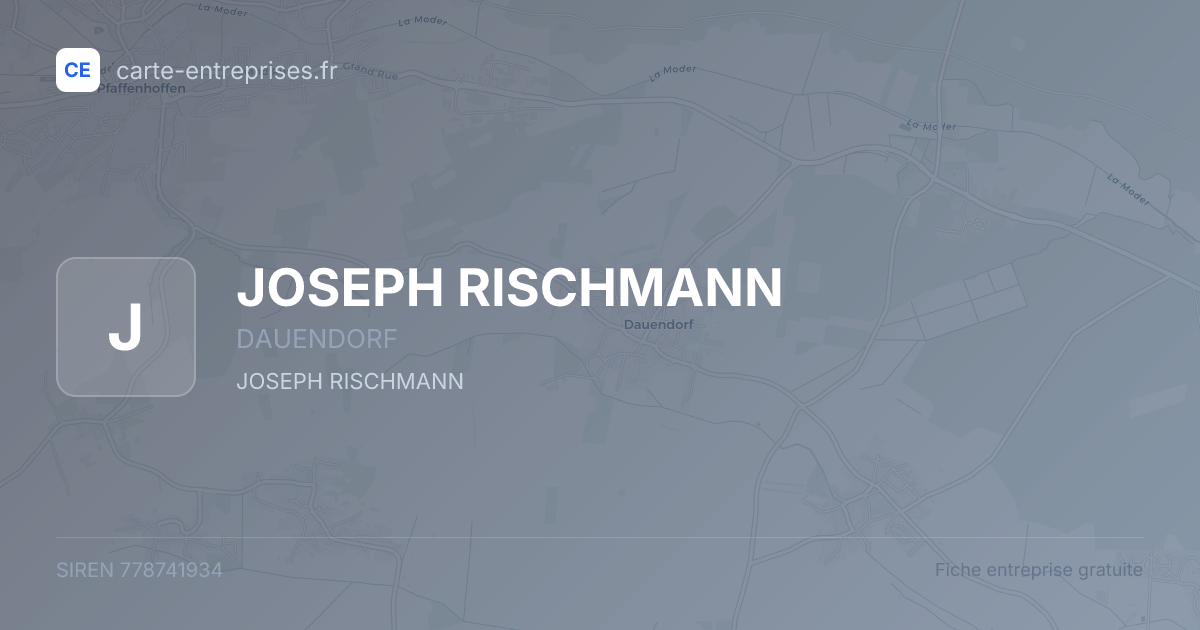 JOSEPH RISCHMANN — 778741934 — fiche entreprise