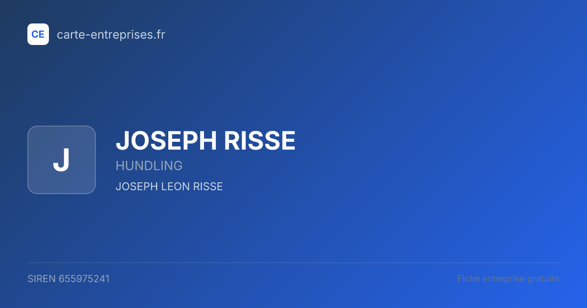 JOSEPH RISSE — 655975241 — fiche entreprise
