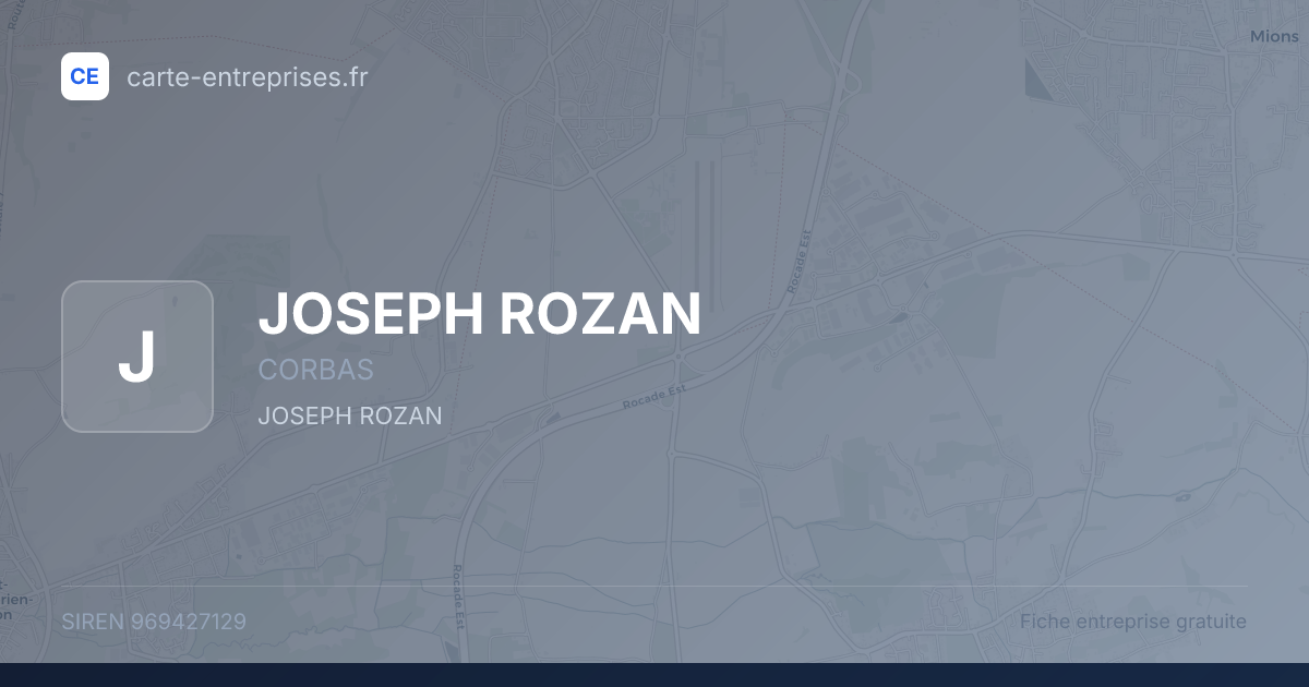 JOSEPH ROZAN — 969427129 — fiche entreprise