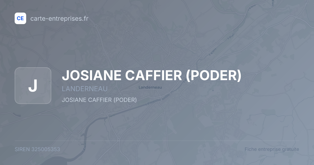 JOSIANE CAFFIER (PODER) — 325005353 — fiche entreprise