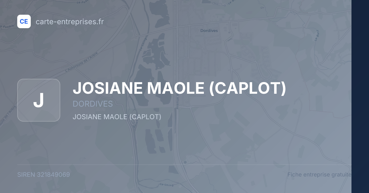 JOSIANE MAOLE (CAPLOT) — 321849069 — fiche entreprise