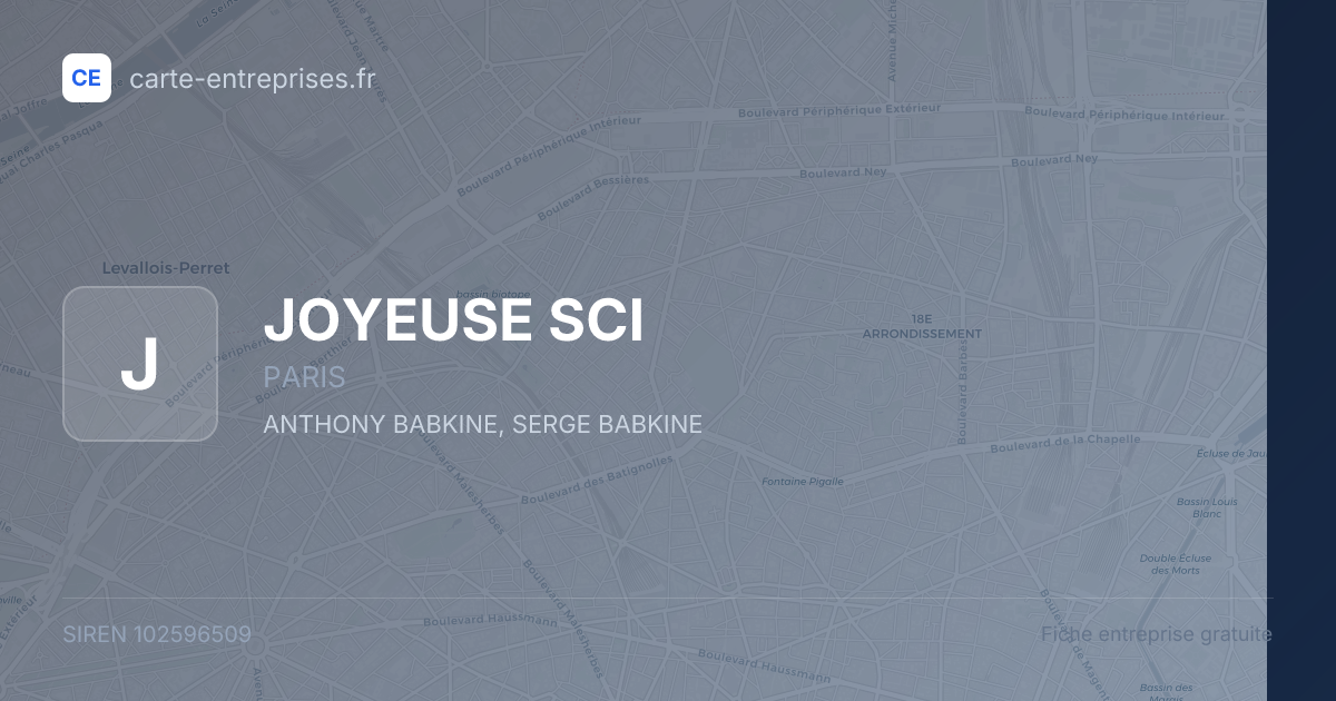 JOYEUSE SCI — 102596509 — fiche entreprise