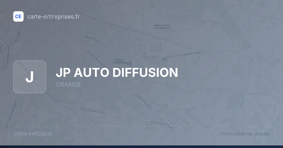 JP AUTO DIFFUSION — 441123635 — fiche entreprise