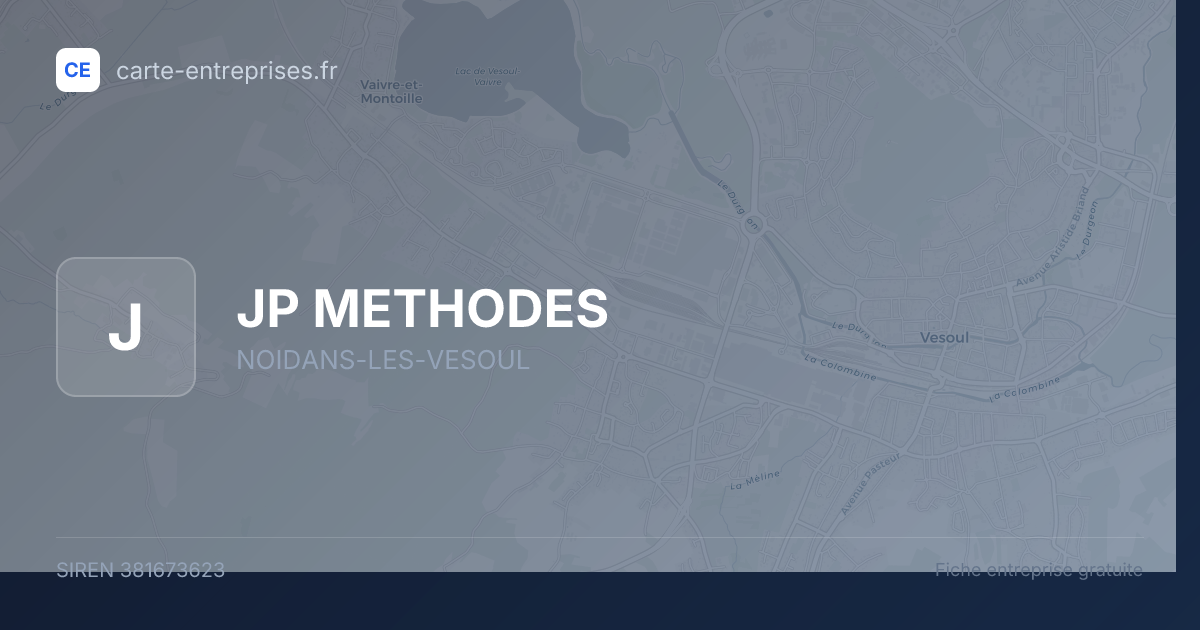 JP METHODES — 381673623 — fiche entreprise