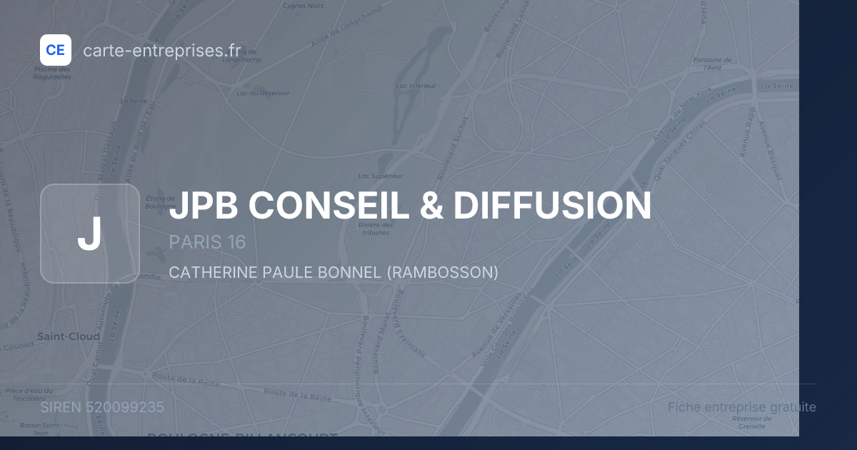 JPB CONSEIL & DIFFUSION — 520099235 — fiche entreprise