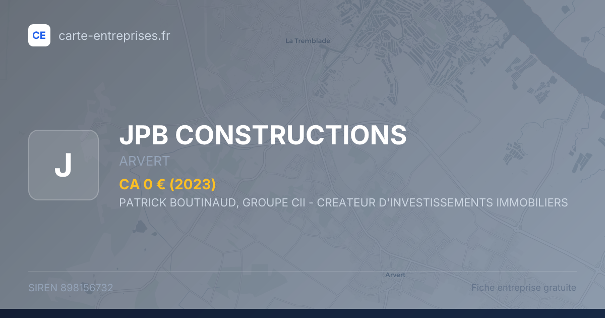 JPB CONSTRUCTIONS — 898156732 — fiche entreprise
