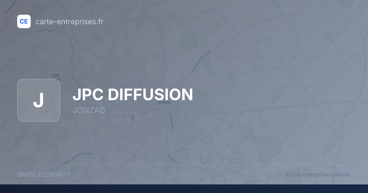 JPC DIFFUSION — 332864677 — fiche entreprise