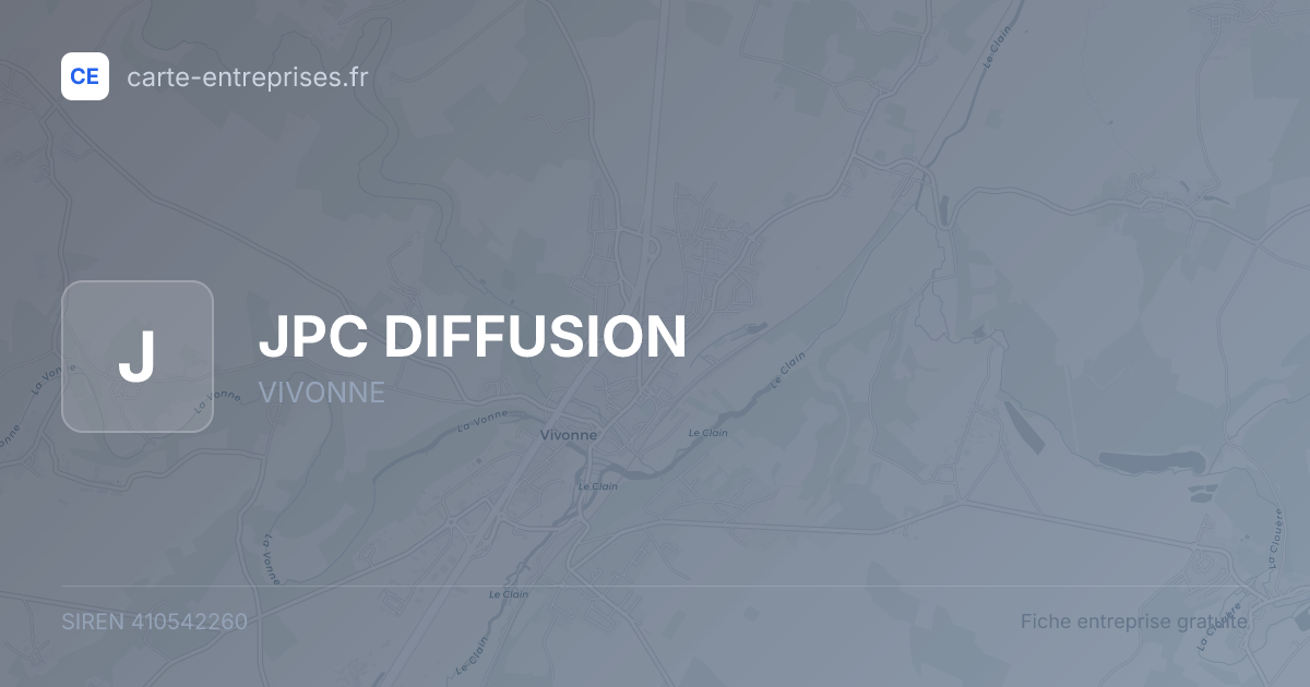 JPC DIFFUSION — 410542260 — fiche entreprise