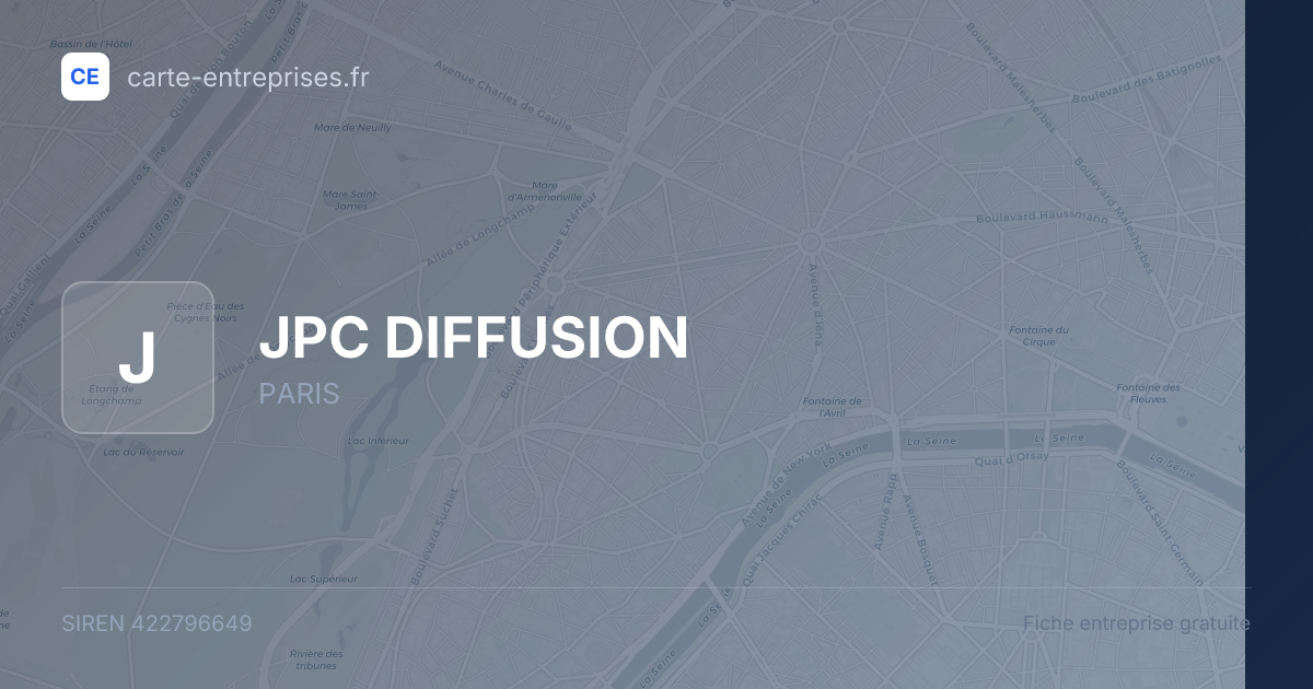 JPC DIFFUSION — 422796649 — fiche entreprise