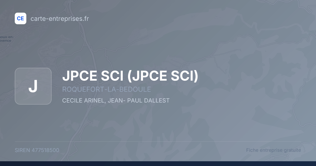 JPCE SCI — 477518500 — fiche entreprise