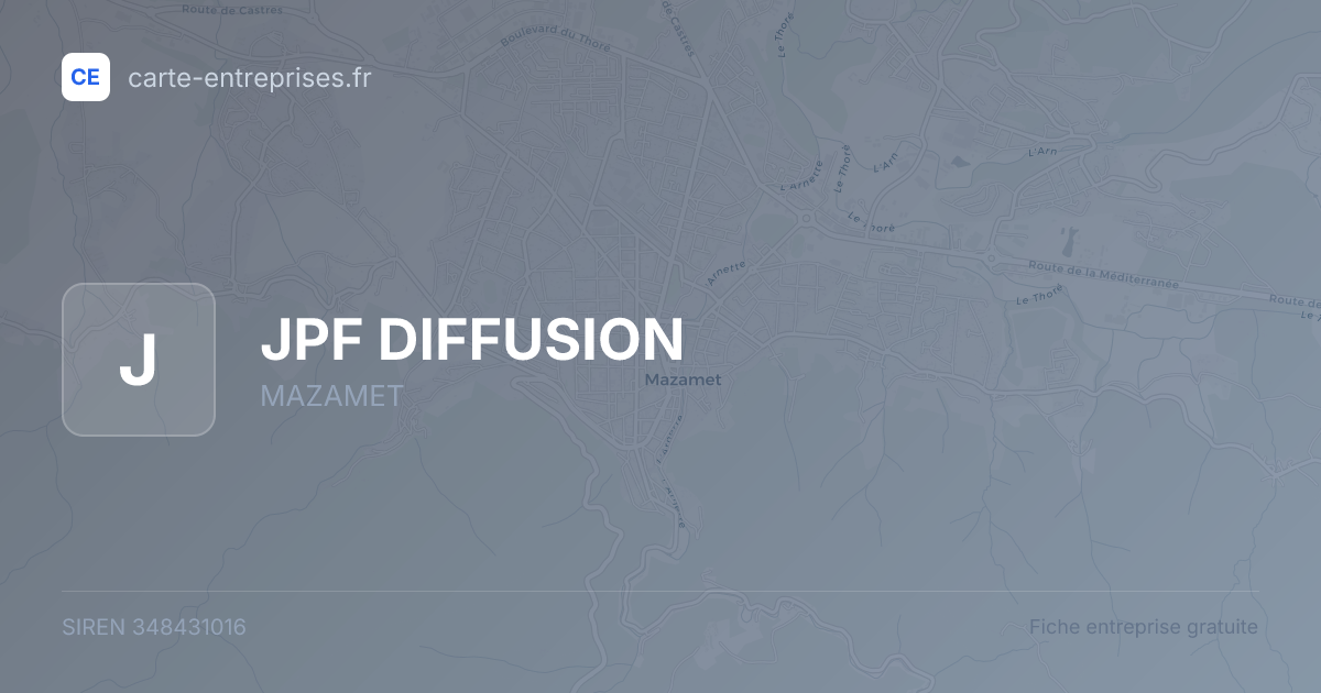 JPF DIFFUSION — 348431016 — fiche entreprise