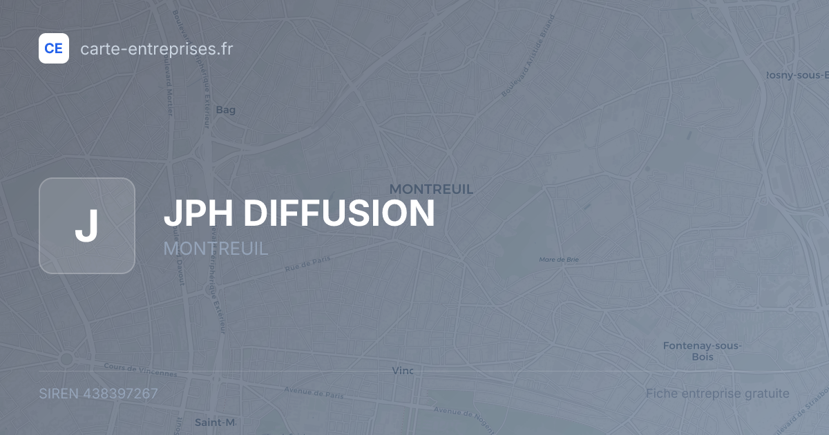 JPH DIFFUSION — 438397267 — fiche entreprise