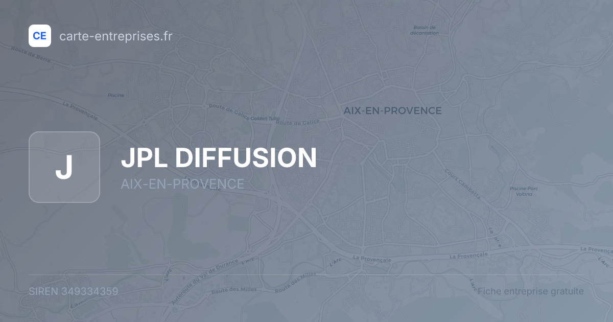 JPL DIFFUSION — 349334359 — fiche entreprise