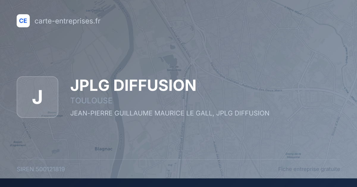 JPLG DIFFUSION — 500121819 — fiche entreprise