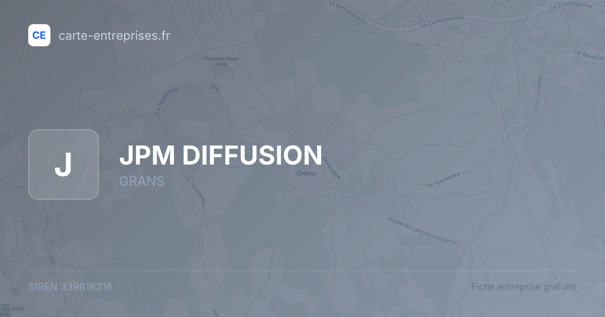 JPM DIFFUSION — 339816316 — fiche entreprise