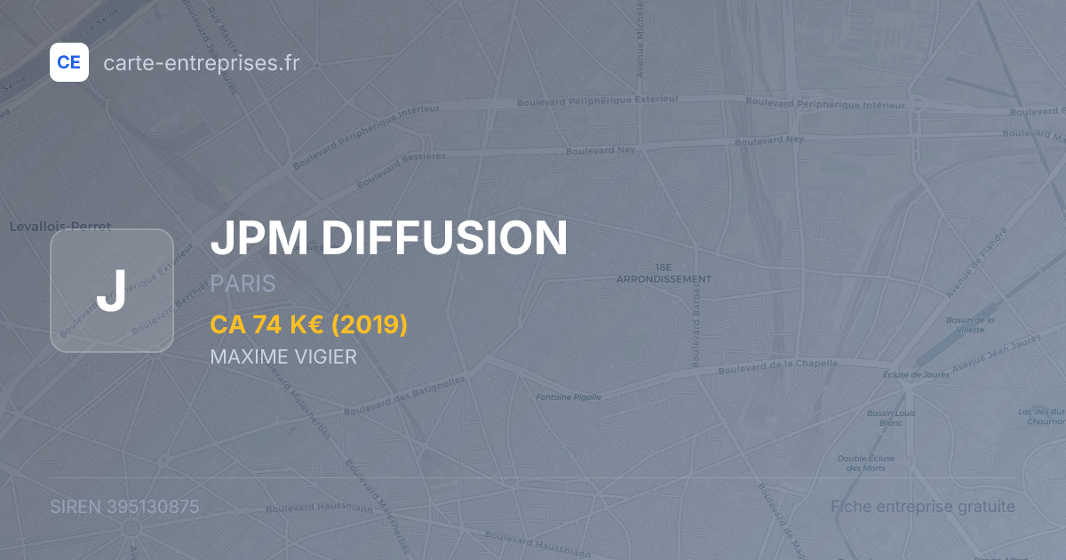 JPM DIFFUSION — 395130875 — fiche entreprise