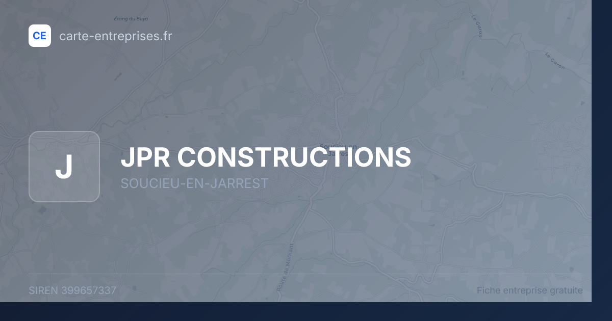 JPR CONSTRUCTIONS — 399657337 — fiche entreprise