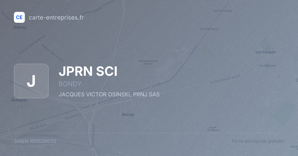 JPRN SCI — 100528033 — fiche entreprise
