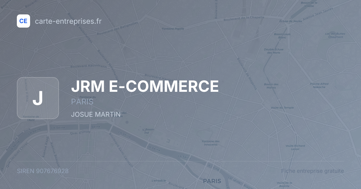 JRM E-COMMERCE — 907676928 — fiche entreprise