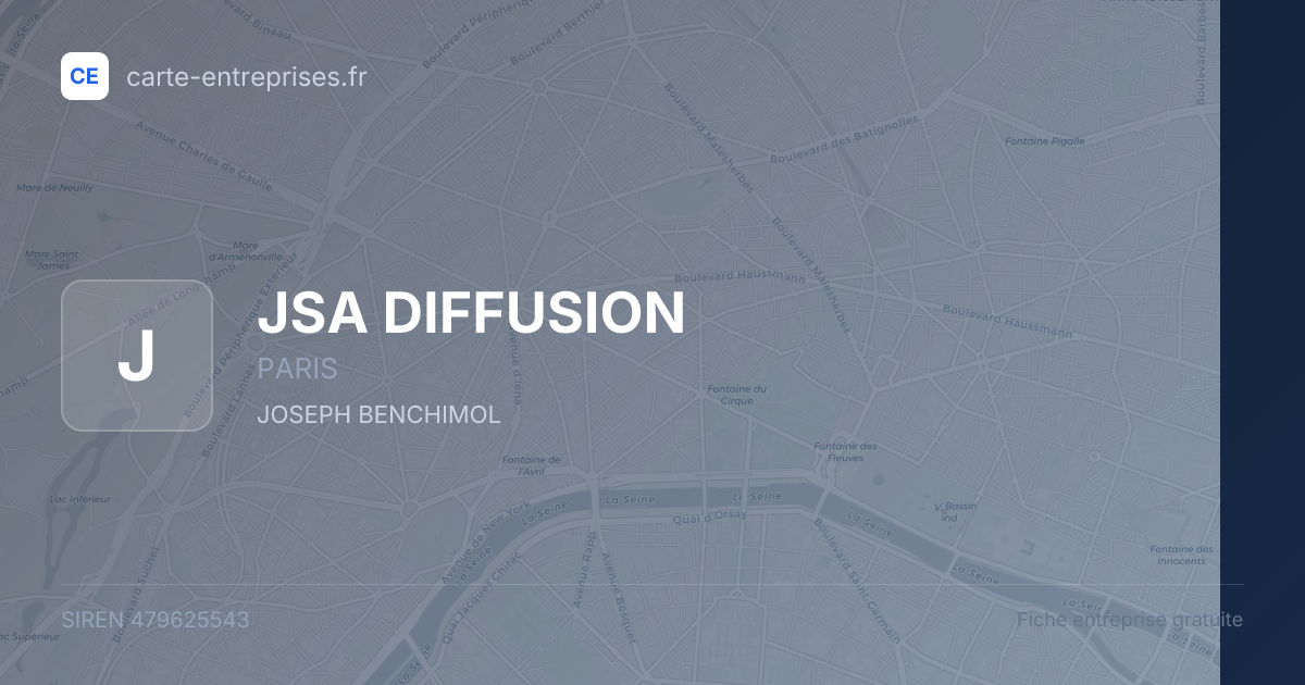 JSA DIFFUSION — 479625543 — fiche entreprise
