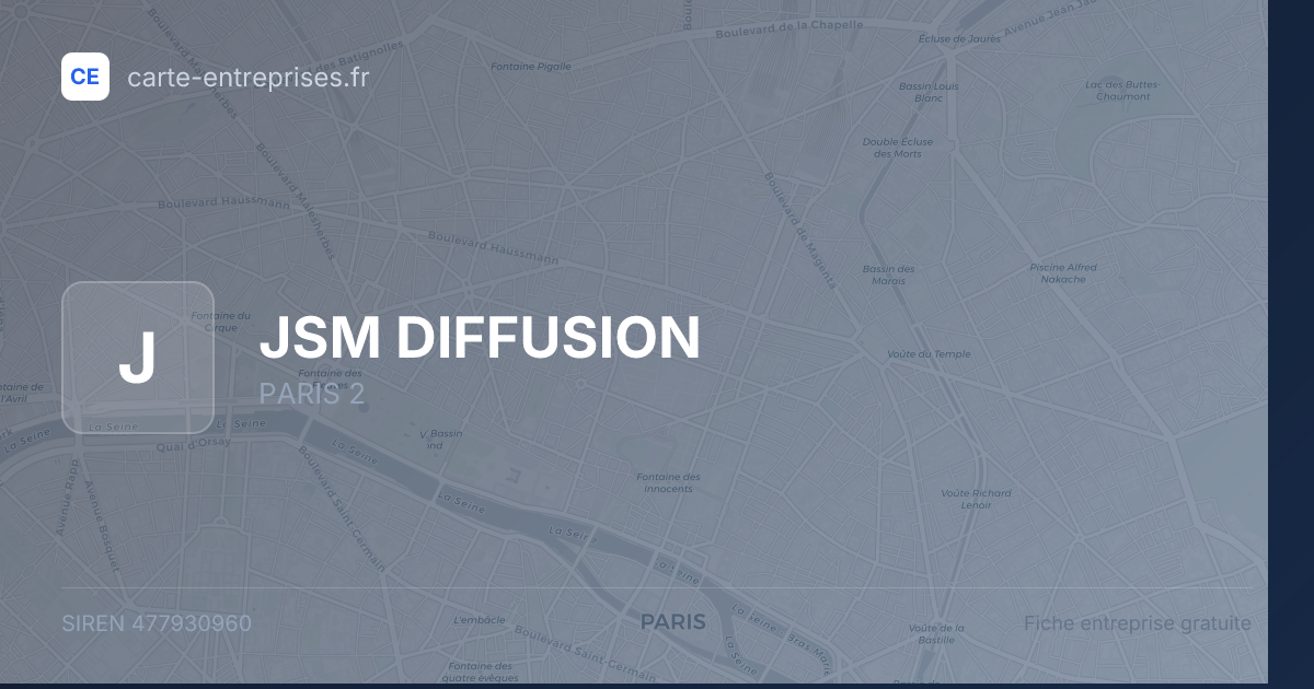 JSM DIFFUSION — 477930960 — fiche entreprise