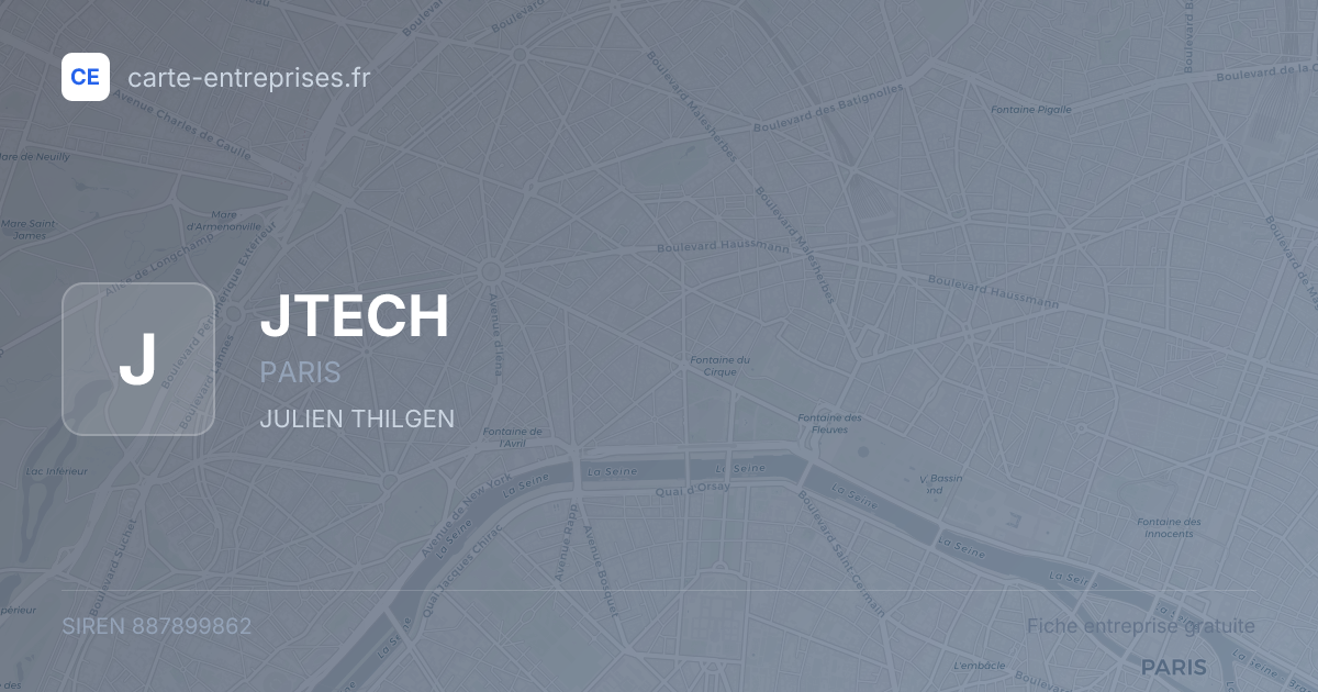 JTECH — 887899862 — fiche entreprise