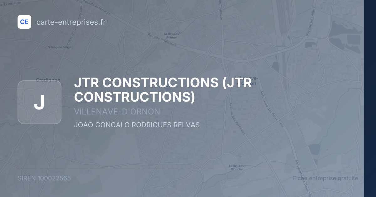 JTR CONSTRUCTIONS — 100022565 — fiche entreprise