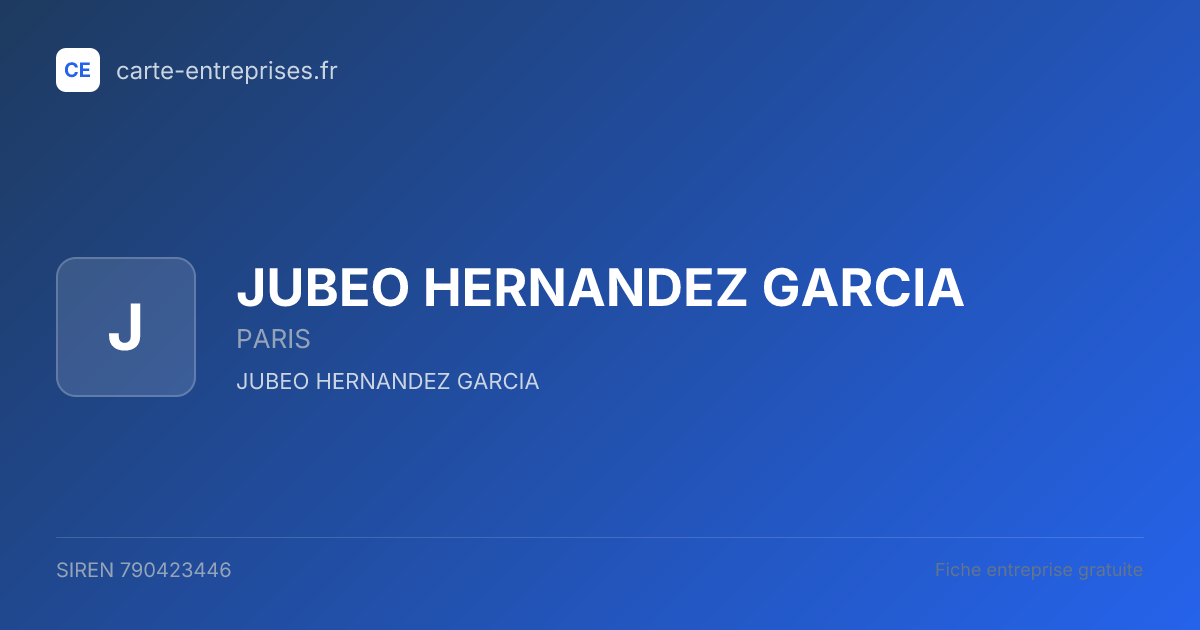 JUBEO HERNANDEZ GARCIA — 790423446 — fiche entreprise