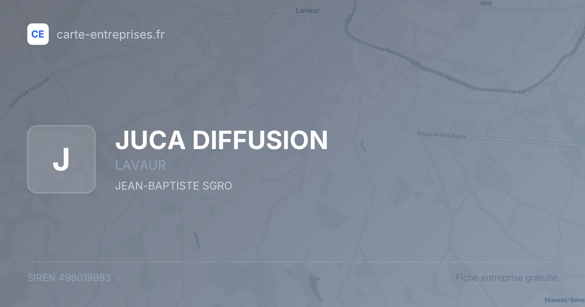 JUCA DIFFUSION — 498019983 — fiche entreprise