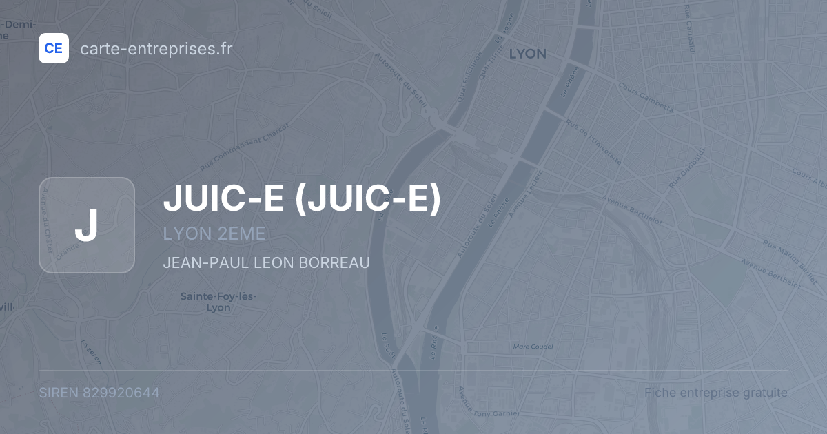 JUIC-E — 829920644 — fiche entreprise