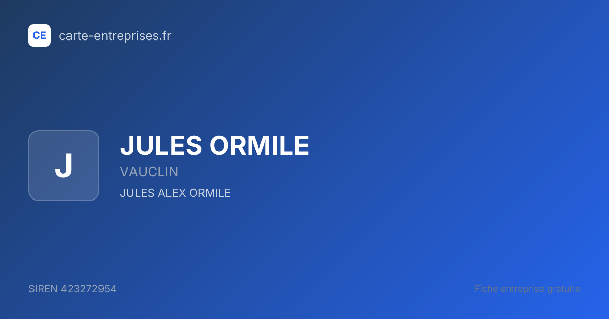 JULES ORMILE — 423272954 — fiche entreprise
