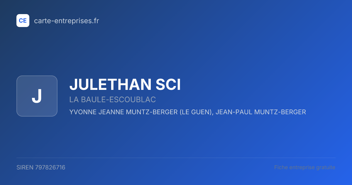 JULETHAN SCI — 797826716 — fiche entreprise