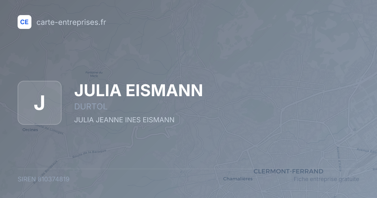 JULIA EISMANN — 810374819 — fiche entreprise