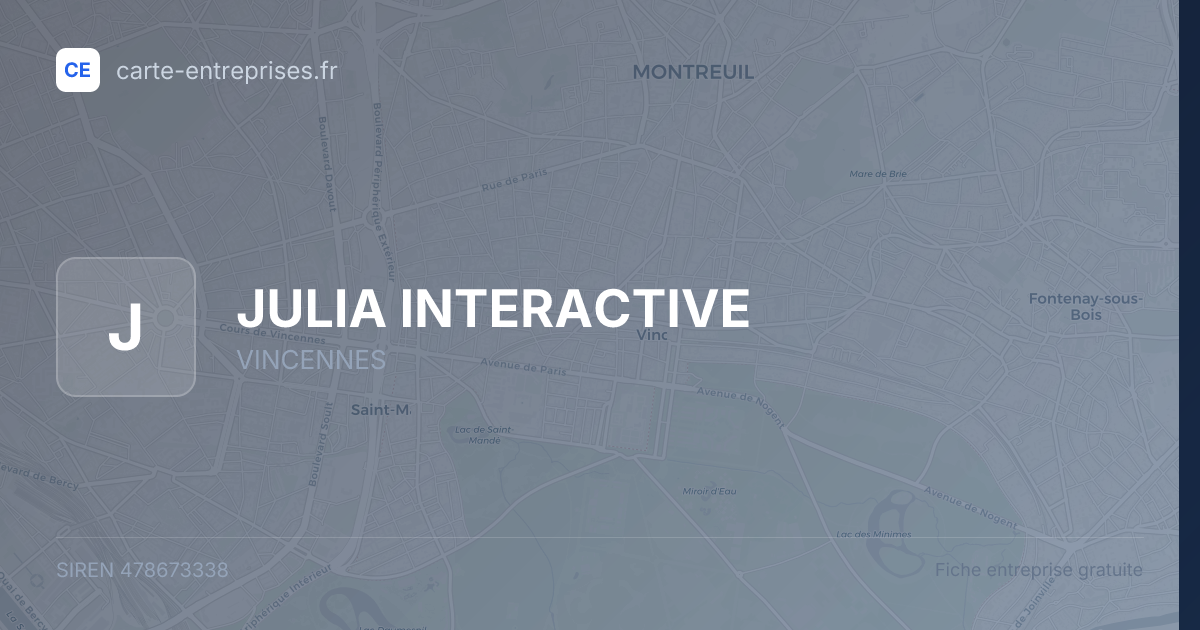 JULIA INTERACTIVE — 478673338 — fiche entreprise