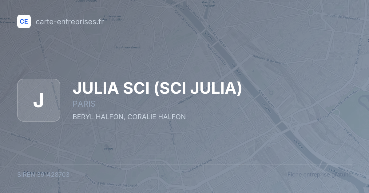 JULIA SCI (SCI JULIA) — 391428703 — fiche entreprise