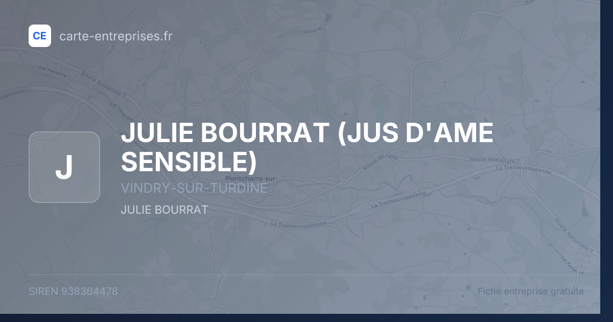 JULIE BOURRAT (JUS D'AME SENSIBLE) — 938364478 — fiche entreprise
