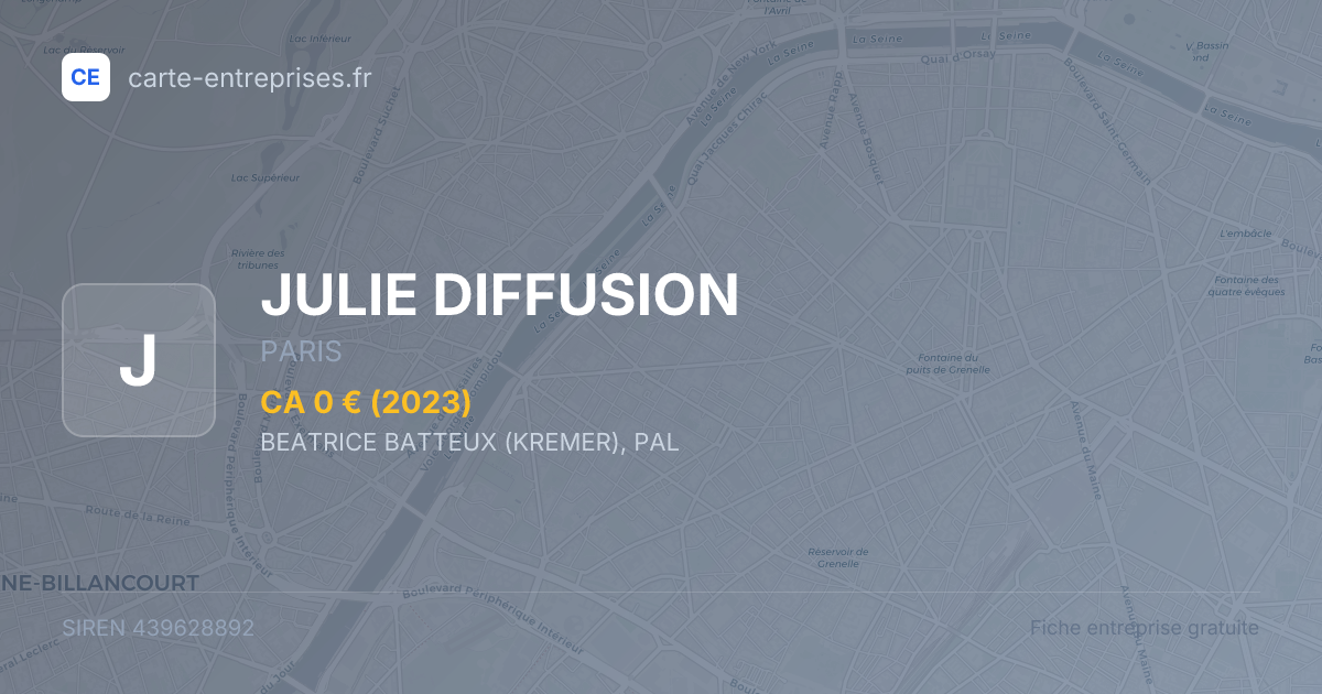 JULIE DIFFUSION — 439628892 — fiche entreprise