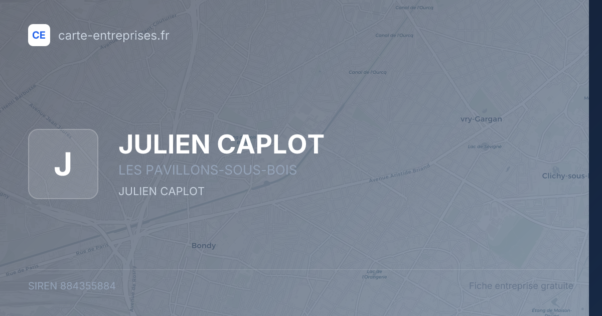 JULIEN CAPLOT — 884355884 — fiche entreprise
