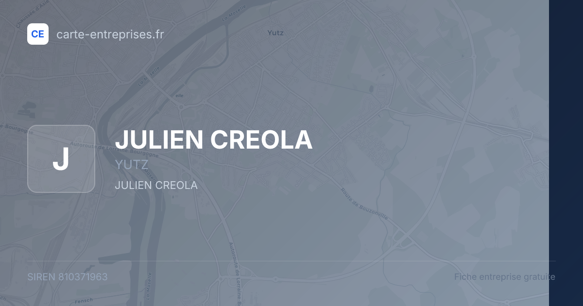 JULIEN CREOLA — 810371963 — fiche entreprise
