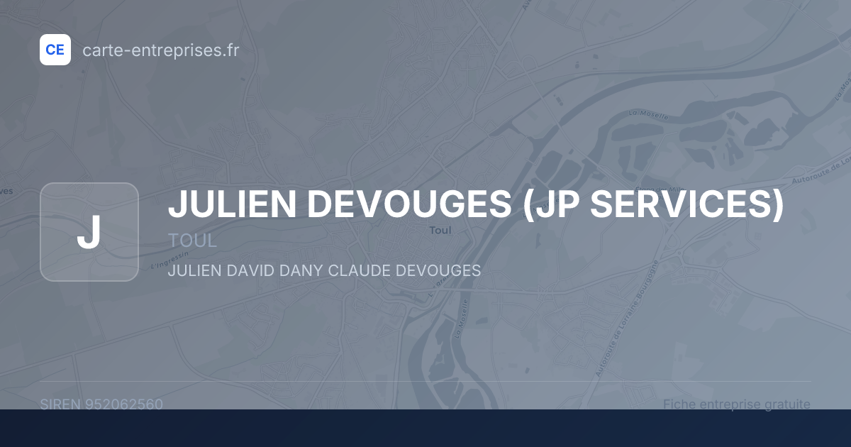 JULIEN DEVOUGES (JP SERVICES) — 952062560 — fiche entreprise
