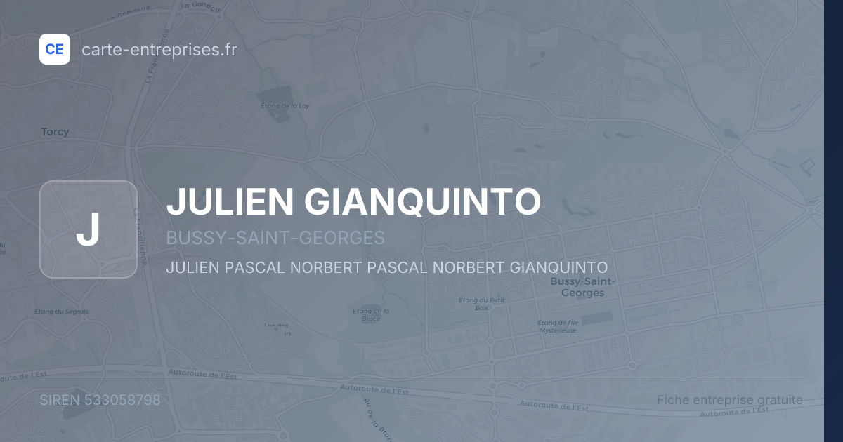 JULIEN GIANQUINTO — 533058798 — fiche entreprise
