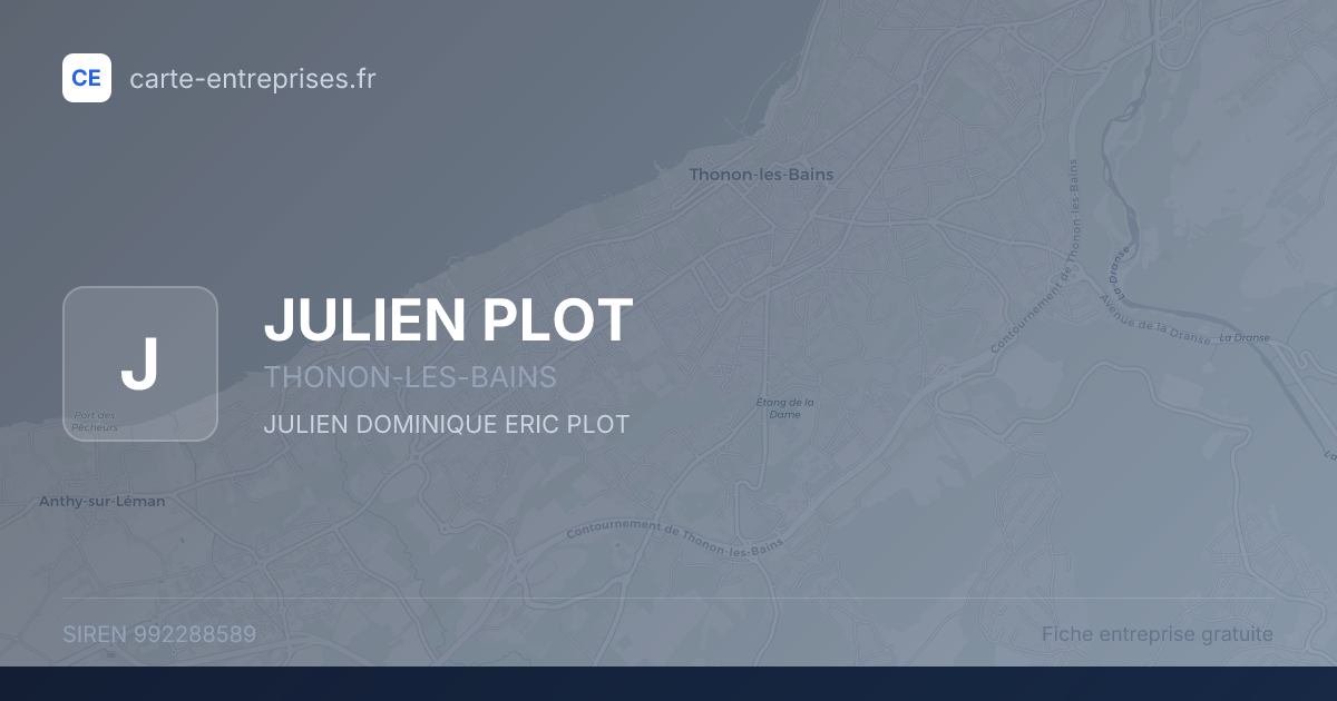 JULIEN PLOT — 992288589 — fiche entreprise