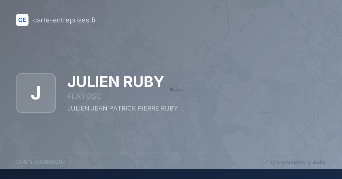 JULIEN RUBY — 509665097 — fiche entreprise