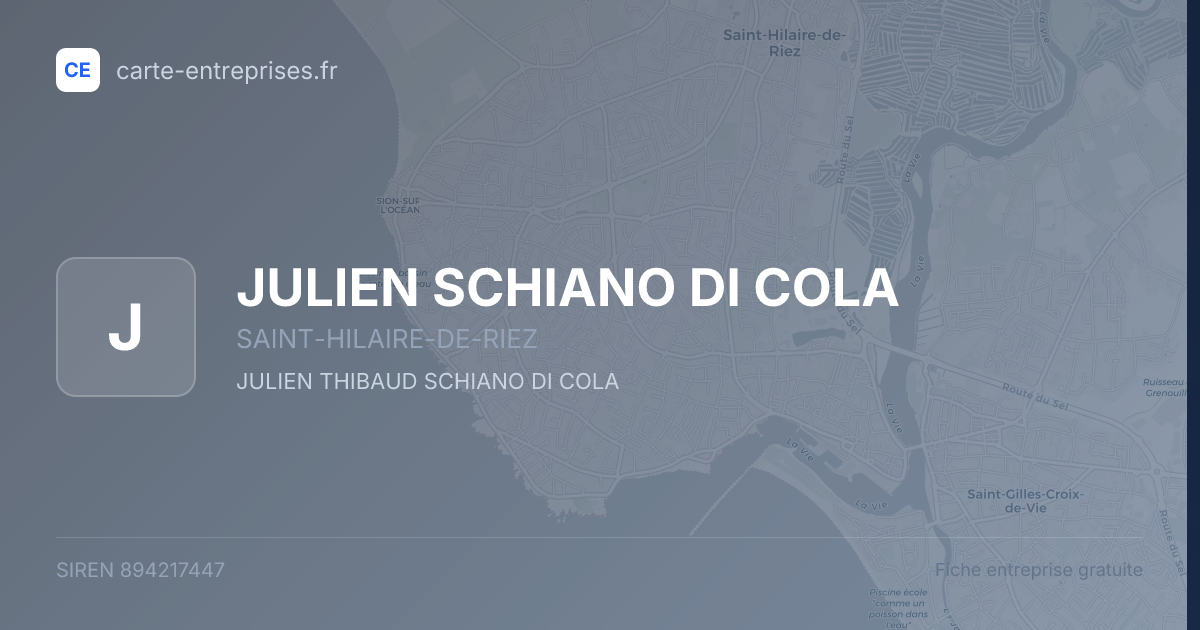 JULIEN SCHIANO DI COLA — 894217447 — fiche entreprise