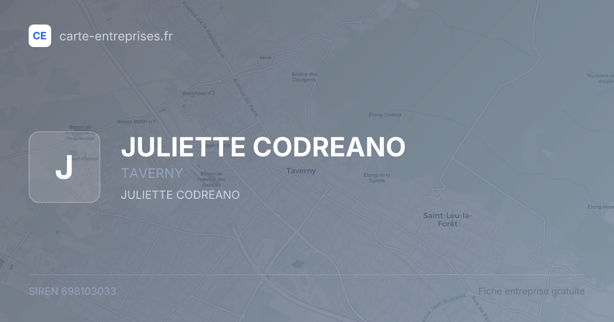 JULIETTE CODREANO — 698103033 — fiche entreprise