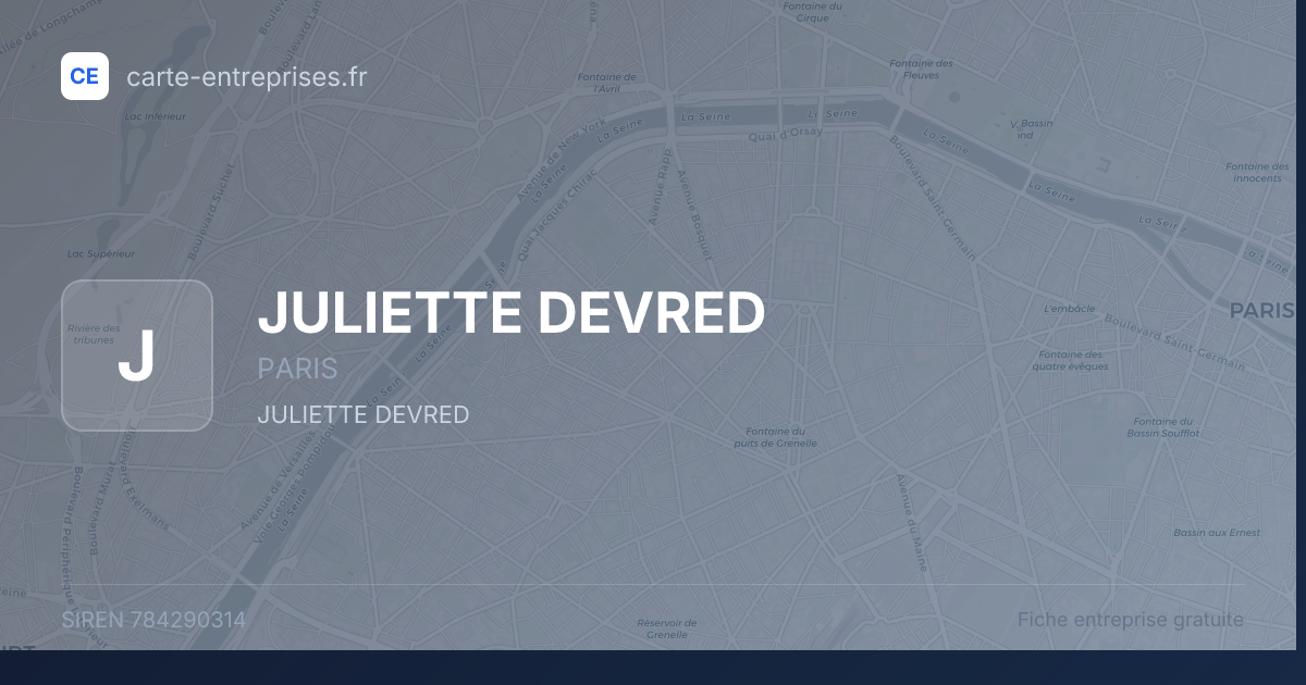 JULIETTE DEVRED — 784290314 — fiche entreprise