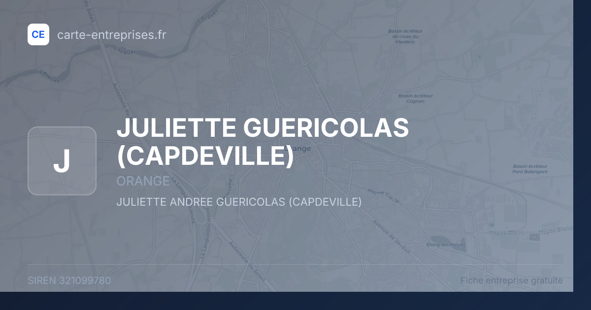 JULIETTE GUERICOLAS (CAPDEVILLE) — 321099780 — fiche entreprise