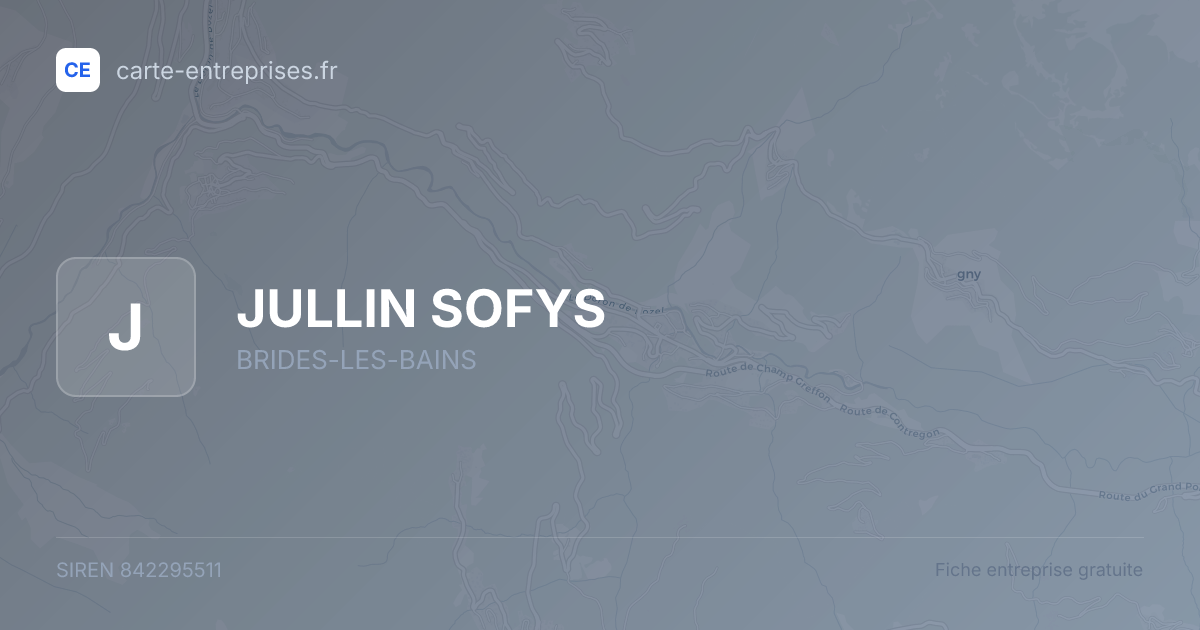 JULLIN SOFYS — 842295511 — fiche entreprise